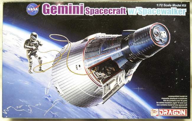 Dragon 1/72 Gemini Spacecraft With Spacewalker, 11013 plastic model kit